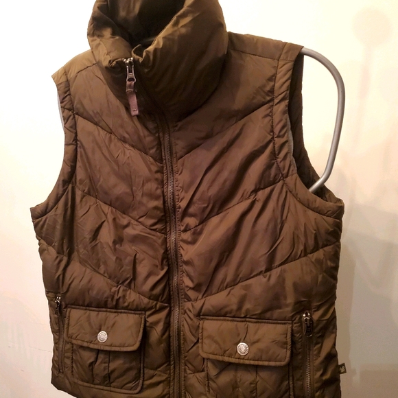 JACOB CONNEXION olive puffer vest - Picture 1 of 11